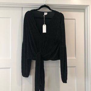NWT Black and sparkly gold blouse